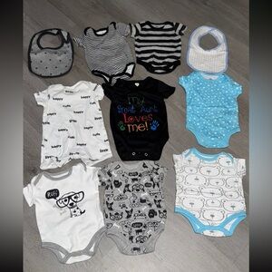 Baby Short Sleeve Onesie Bib Bundle